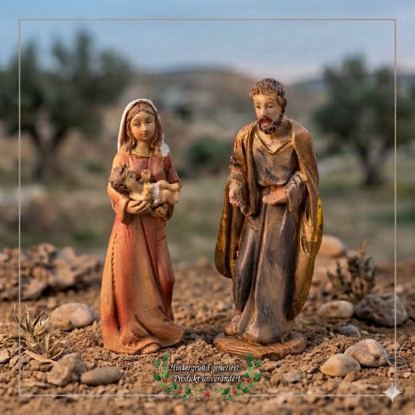 Handbemalte Krippenfiguren Heilige Familie - ca. 7,5 cm, K023